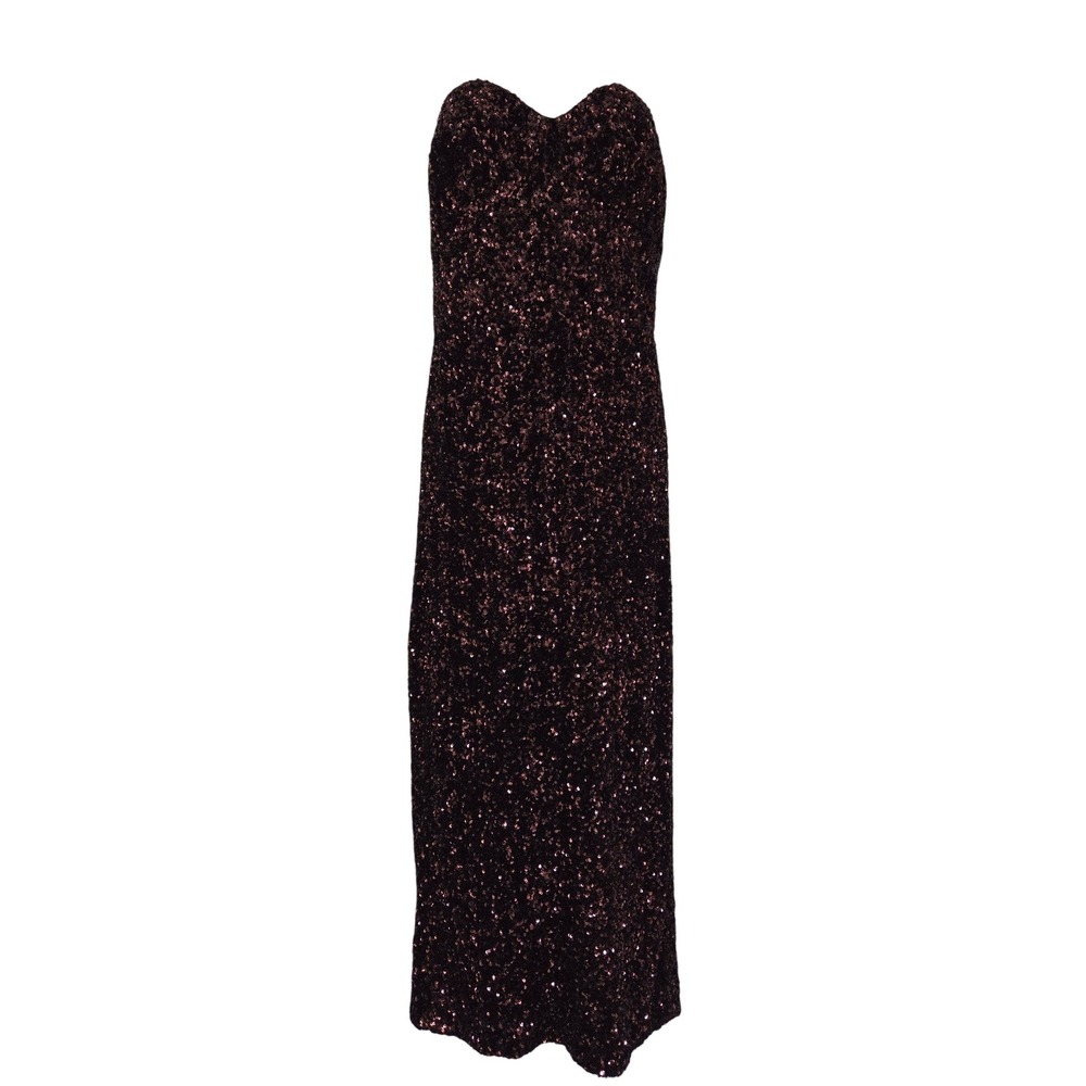 Dress The Population Vada Sequin Gown Womens M Mocha NWT $231 DDRM28-KA81